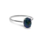 Black Opal – Silver (Oval Cut)