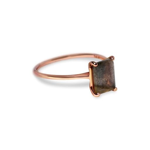 Labradorite – Rose Gold Plated side view)