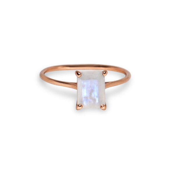 Moonstone – Rose Gold Plated (Emerald Cut)