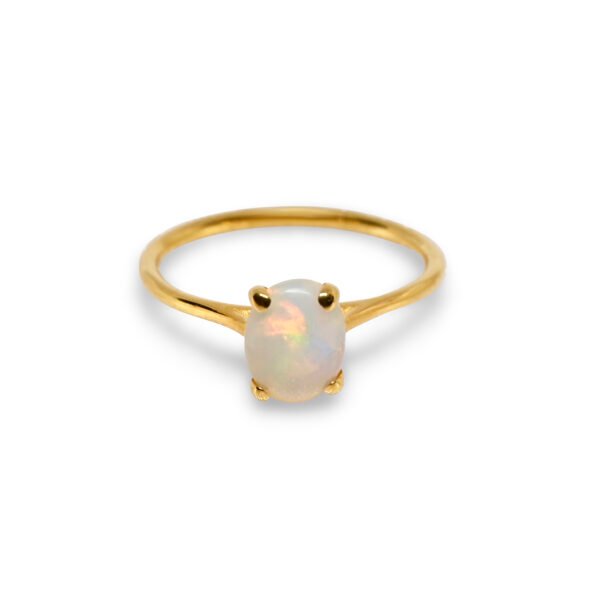 White Opal – Gold Plated (Oval Cut)