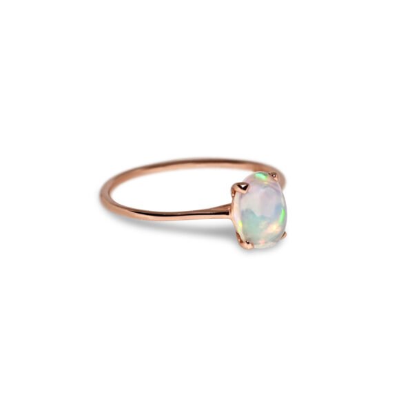 White Opal – Rose Gold Plated (Oval Cut)