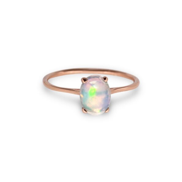 White Opal – Rose Gold Plated (Oval Cut)
