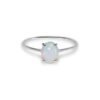 White Opal Ring | Oval Cut | Silver